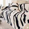 Rabbit Plush Sofa Towel Autumn and Winter All Wrapped Cover Cover Non-Slip Cushion High-Grade Cover Cloth Thickened Winter Zebra Pattern Blanket