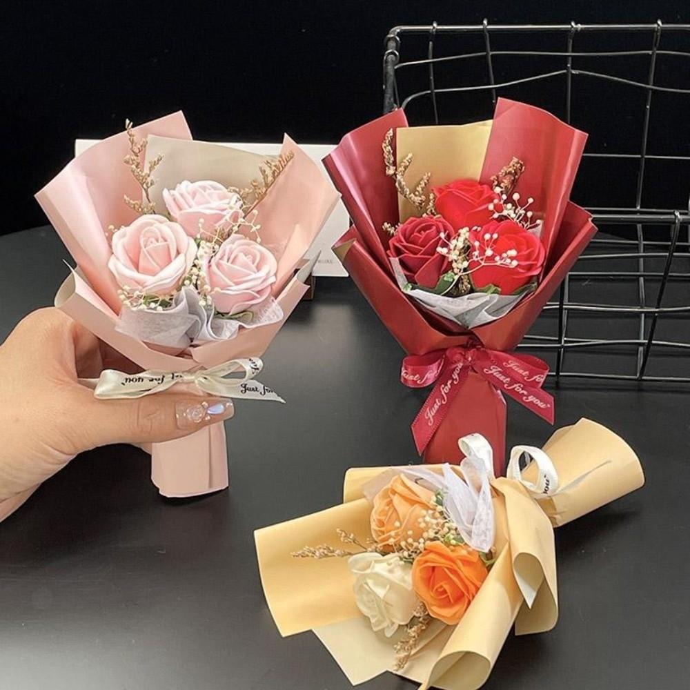 Gift Decoration Rose Flower Bouquet Mini False Flowers Bouquet Teachers' Day
