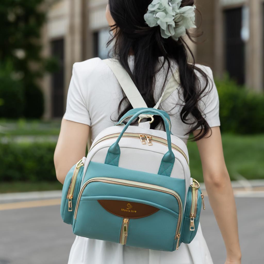 Сумка-тоут для мамы Оксфорд Многофункциональный рюкзак Сумки через плечо для детских подгузников Сумка-холодильник для детских бутылочек на открытом воздухе Женский портативный рюкзак для коляски