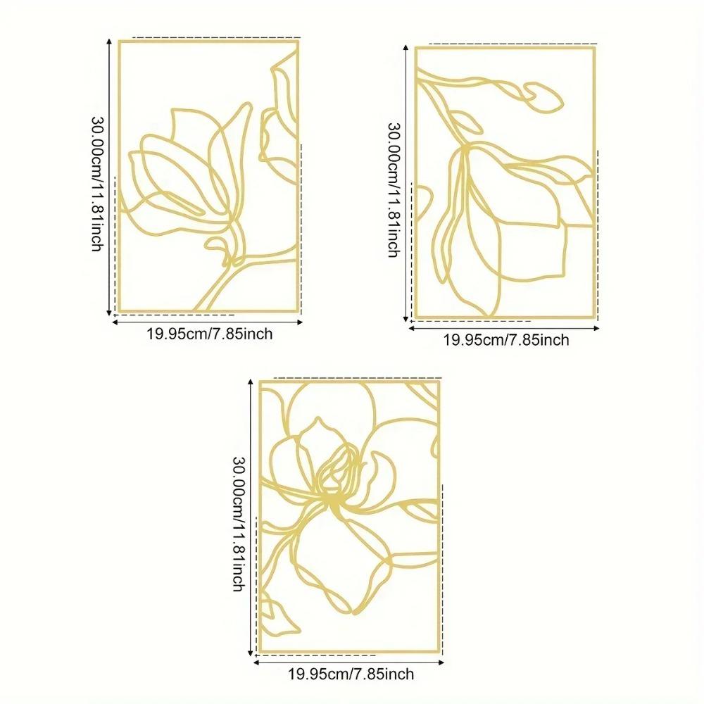 Металлические настенные украшения Большие золотые декоративные рамки Элегантные цветочные произведения искусства, стильный металлический настенный декор Идеально подходит для уникального украшения стен