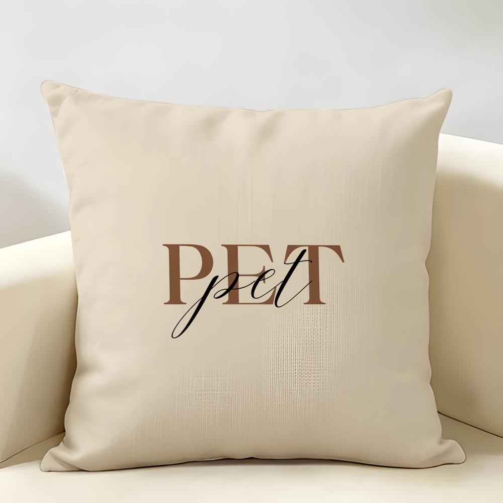 Simplicity Fashion Text Love Cushion Cover Natural Linen Organic Fabric DoubleSided Printing Room Sofa Decor Pillow Case