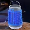 Портативная лампа для уничтожения комаров, USB перезаряжаемая солнечная светодиодная ловушка для поражения электрическим током, тихий репеллент от комаров с подвесной ручкой для дома, сада, кемпинга