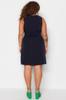 Women's Style Plus Size Dress Navy Blue A-line Woven Dress
