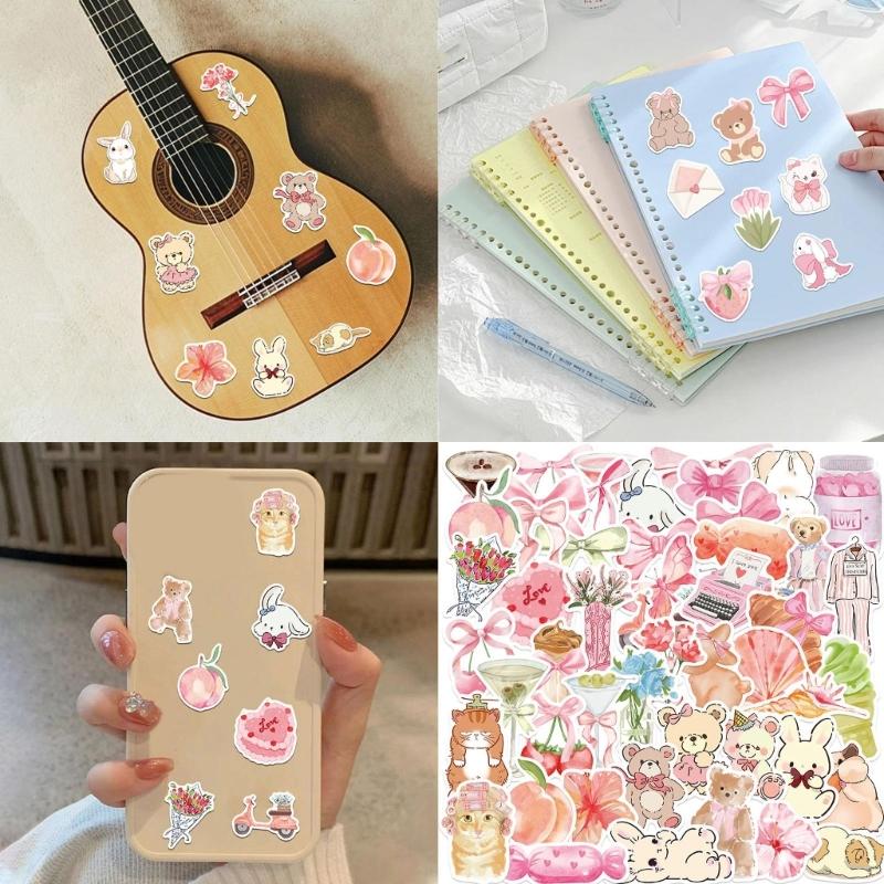 50Pcs Water Resistant Cartoon PVC Sticker Aesthetic Sticker for Water Bottle Laptop Car Scrapbooking Journal Skateboard