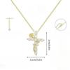 Exquisite Zircon Cross Pendant Necklace for Women Trendy Luxury Gold Color Rose Clavicle Chain Flower Jewelry Wholesale