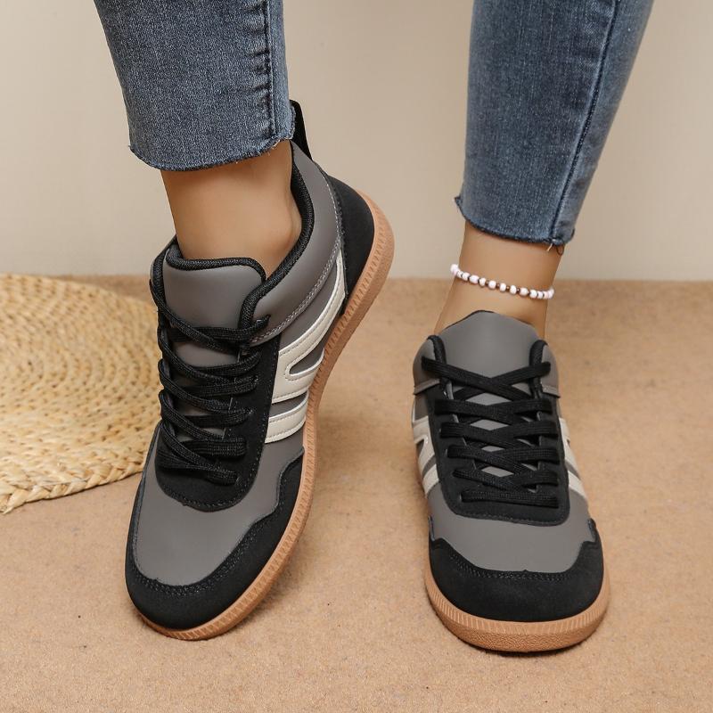 New Style Women's Lightweight Lace Up Sports Shoes 2025 Anti-Slip Casual Wear Flat Bottomed Fall Thick Soled Women Single Shoes