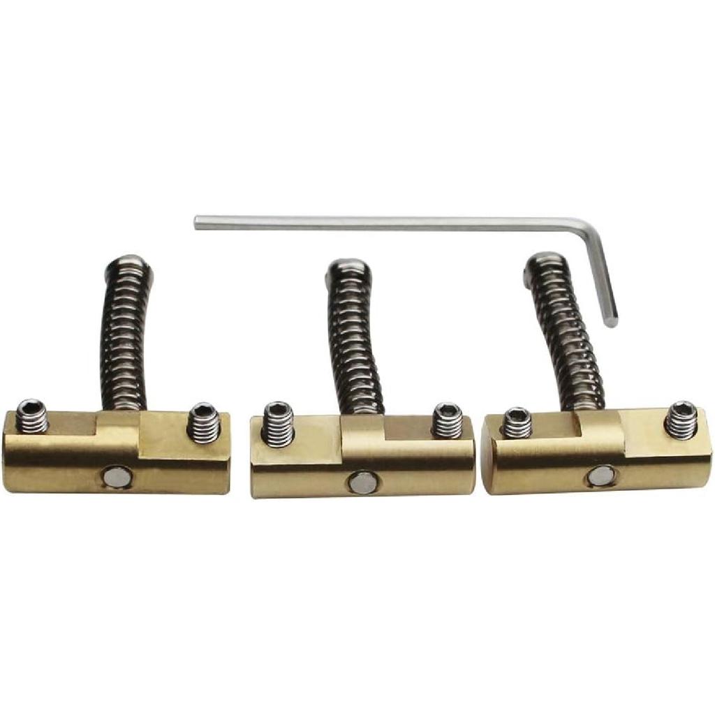 Guyker Brass Compensated Bridge Saddles Set of 3-10.8mm Barrel In-Tune Bridge Saddle with Wrench Compatible with Vintage-style Tele TL Electric