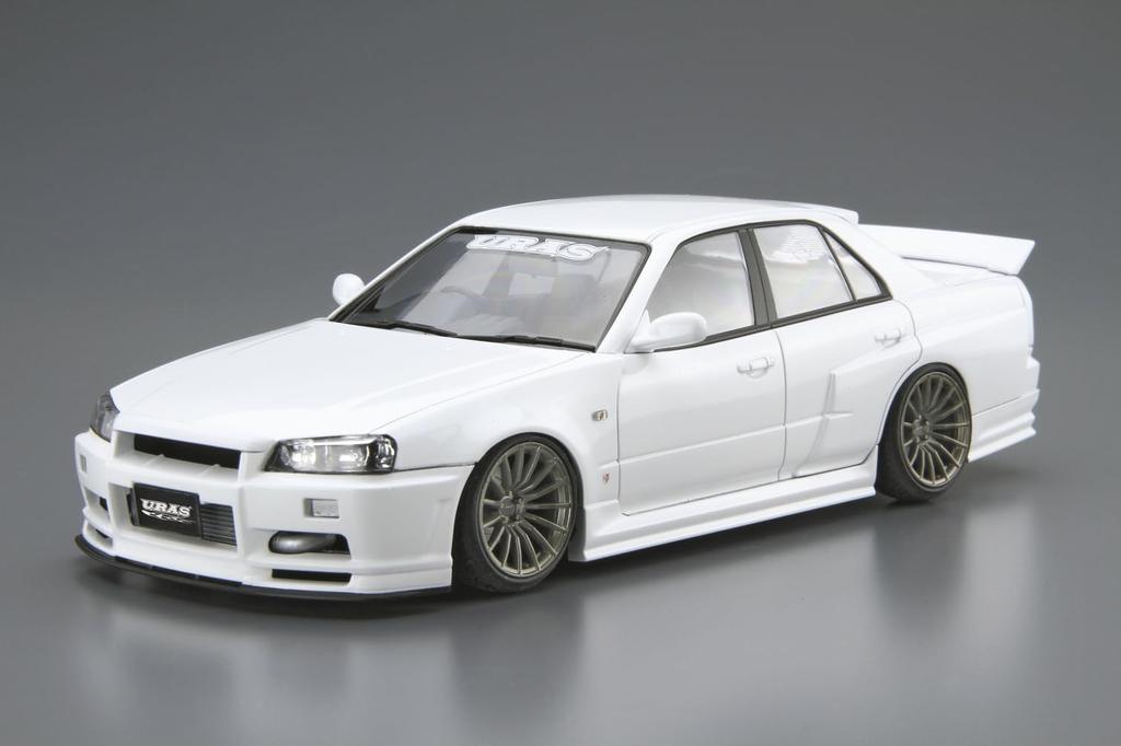 AOSHIMA The Tuned Car Series Nissan URAS ER34 Skyline 2001 Plastic Model 1/24 No.04 TYPE-R