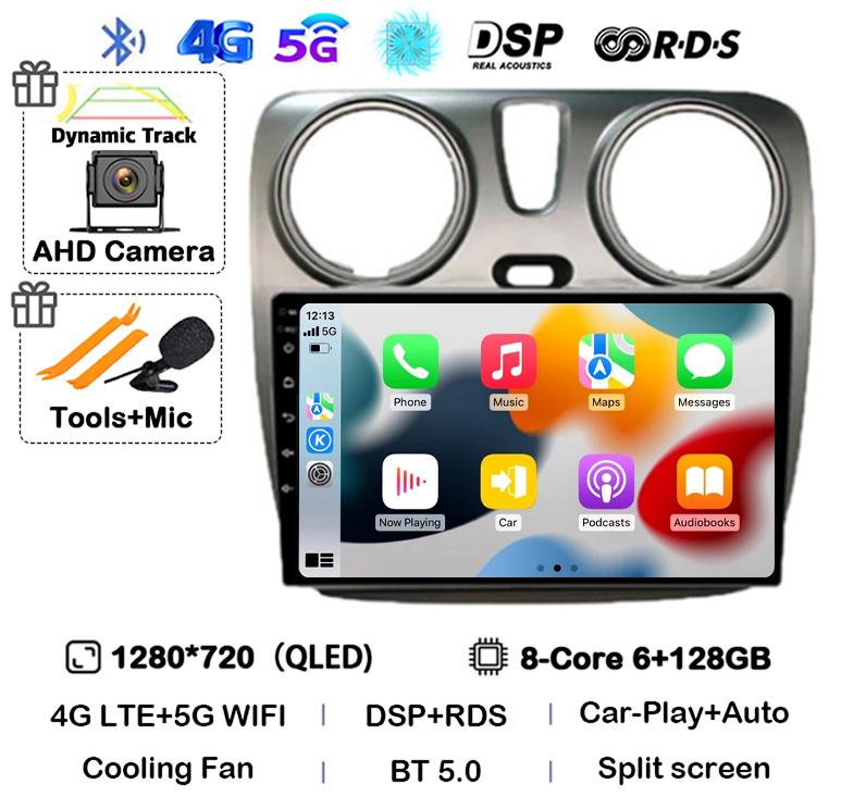 Android 14 Auto Carplay Car Radio для Renault Lodgy Dacia Dokker 2012 - 2020 Мультимедийный видеоплеер Навигация GPS 360 камера