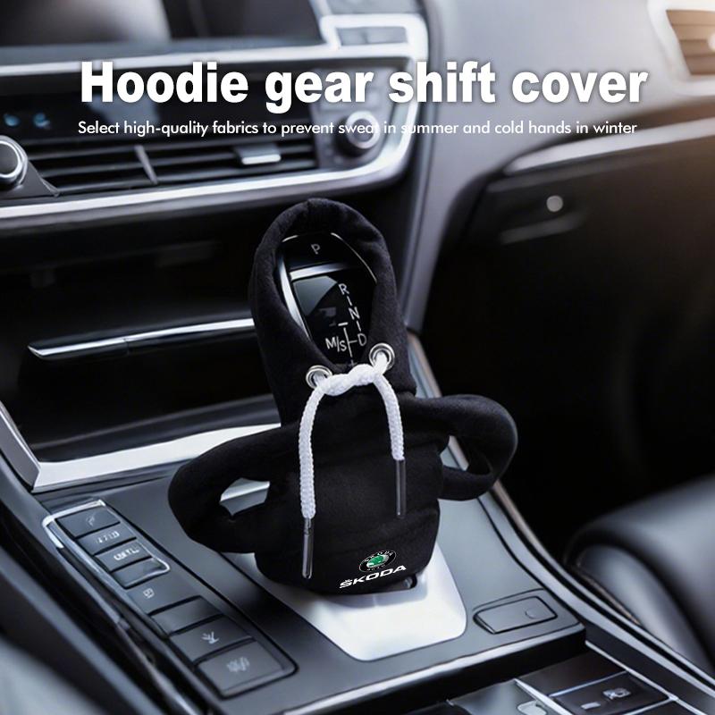 ptncy6 For Skoda Car Logo Gear Shift Knob Cover Hoodie Manual Gear Sweatshirt Decoration Kamiq MK3 Roomster Rapid Kodiaq Karoq Fabia