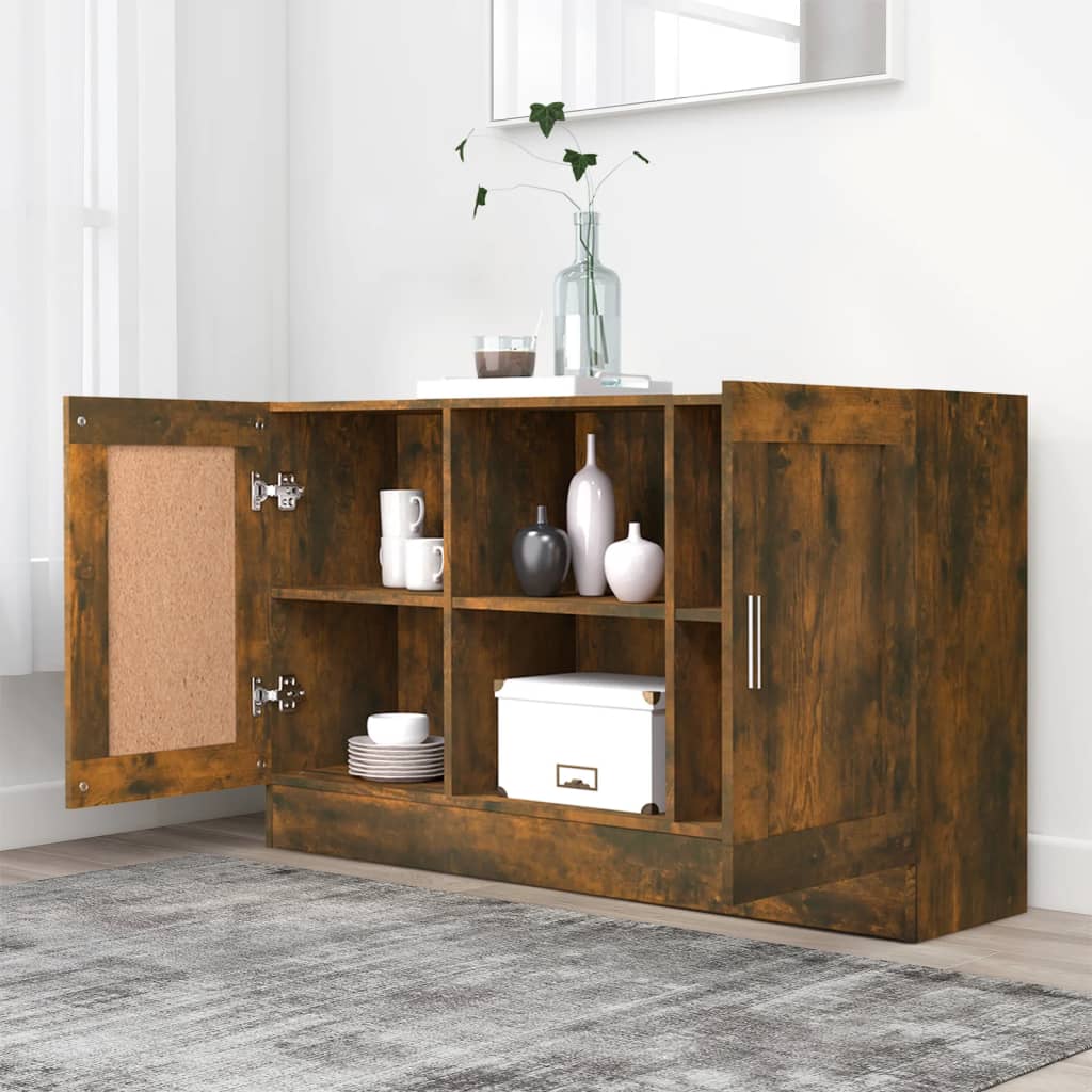 Vidaxl Komoda, Przydymiony Dąb, 120X30,5X70Cm, Materiał Drewnopochodny