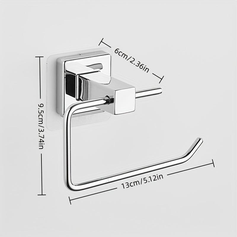 No‑Drill Self‑Adhesive Toilet Paper Holder, Chrome‑Plated Stainless‑Steel Wall‑Mount, Rust‑Proof Bathroom Storage