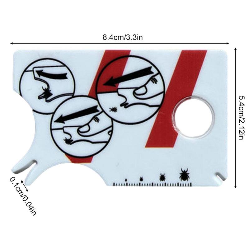 Ticks Scale Card Tick Remover for Dogs Portable Tick Cards with Magnifying Glass for Sports Enthusiasts Travelers Pets