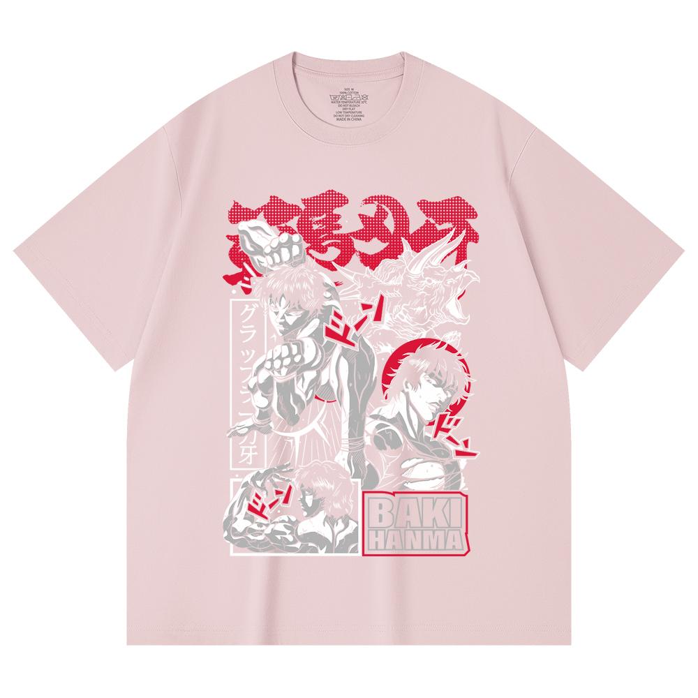 230 Gsm 100% Cotton Baki V3 Print Unisex Heavy Cotton T Shirt