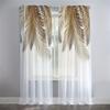 Luxury Gold Feather Leaf Sheer Voile Blinds For Bedroom Tulle Window Curtains For Living Room Sheer Curtains Blinds Drapes 2Pc
