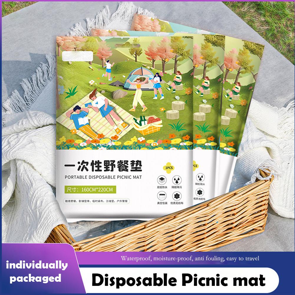 Thickened Moisture Proof Disposable Picnic Mat Large Size Portable Outdoor Camping Beach Blanket Eco Friendly Soft Foldable