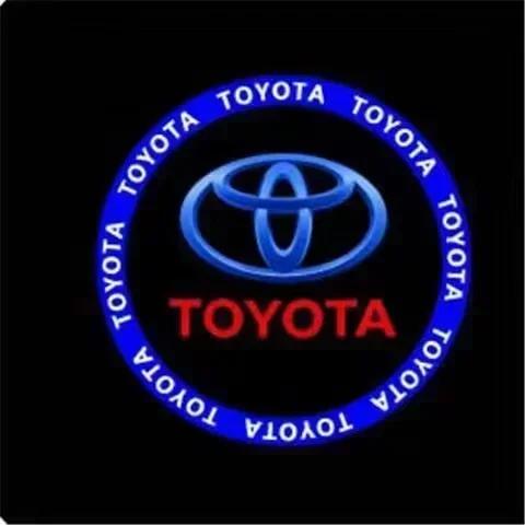 2PCS LED door Logo welcome Lamp light For Toyota Camry Highlander Land Cruiser Prado Avalon Reiz Rav4 Crown CHR Prius accessory