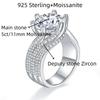 Sace Gems GRA Certified 5CT Moissanite Ring VVS1 Lab Diamond Solitaire Ring for Women Engagement Promise Wedding Band Jewelry