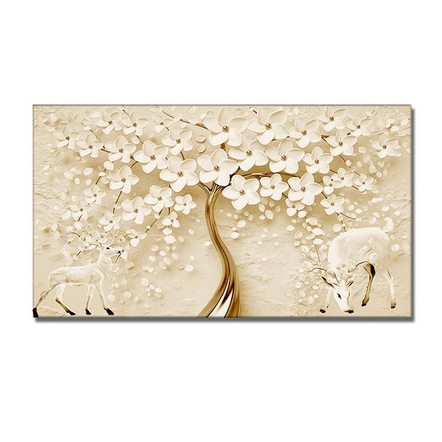 Абстрактные цветы, деревья, постеры и принты, холст, живопись, скандинавские куадросы, настенные художественные картины для гостиной, домашний декор, без рамки