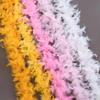 2M Colorful Feather Strips Christmas Tree Feather Decorative Strips DIY Bouquet Packaging Strips Wedding Party Decorative Strips