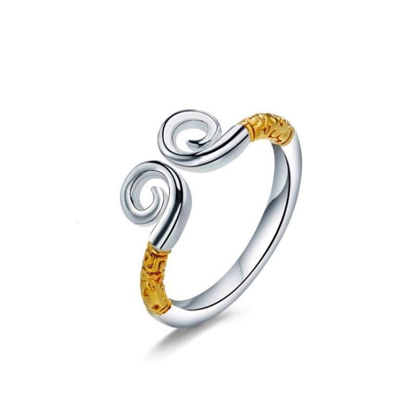 New Fashion Personality Tight Spell Couple Creative Love You 10000 Years Wukong 925 Sterling Silver Jewelry Opening Rings Sr505