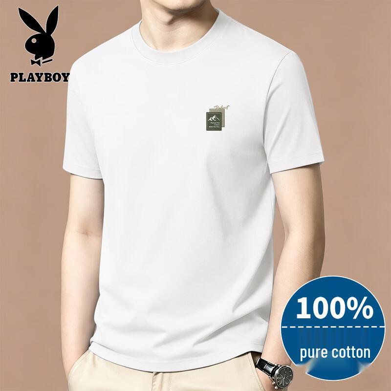 PLAYBOY Мужская хлопковая футболка с коротким рукавом
