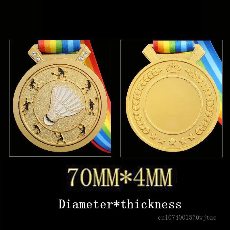 Металлическая медаль на заказ для спортивных игр, На шею, Бадминтон, Золотая, Серебряная и Медная, Превосходство в бизнесе, 1 шт.