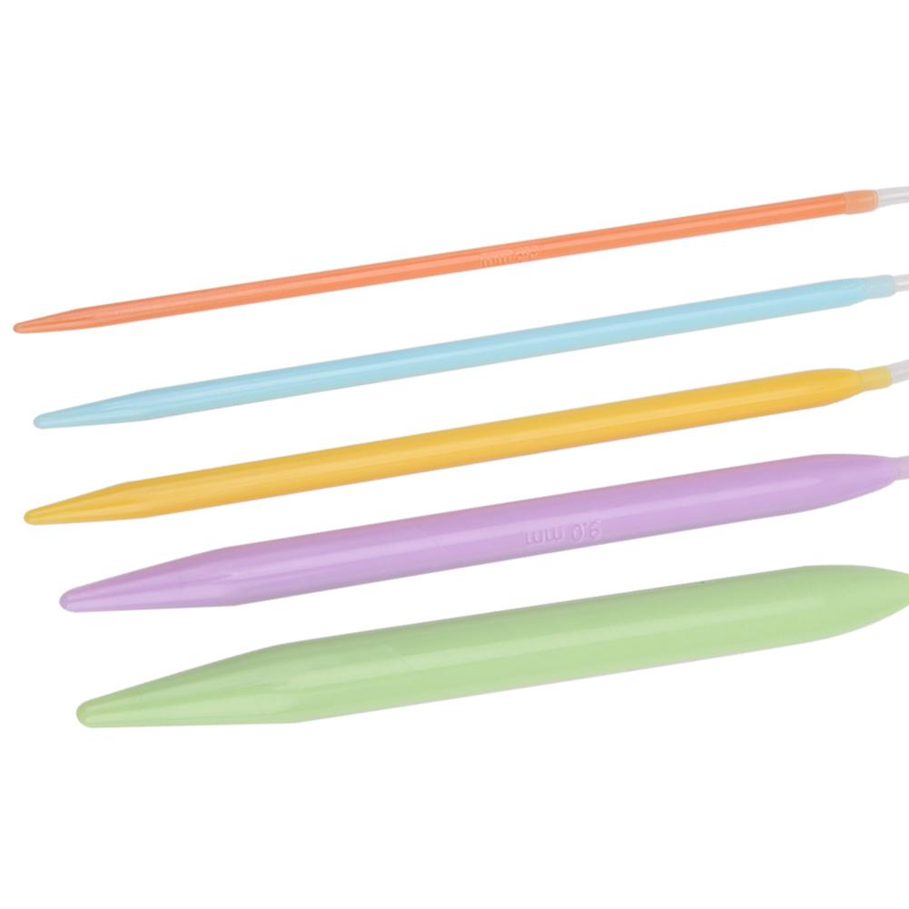 12 Pairs Plastic Change Head Circular Knitting Needle Set Scarfs Weaving Tools