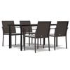 VidaXL Garden Dining Set 5 Pcs Cushions Wicker Steel 3186961