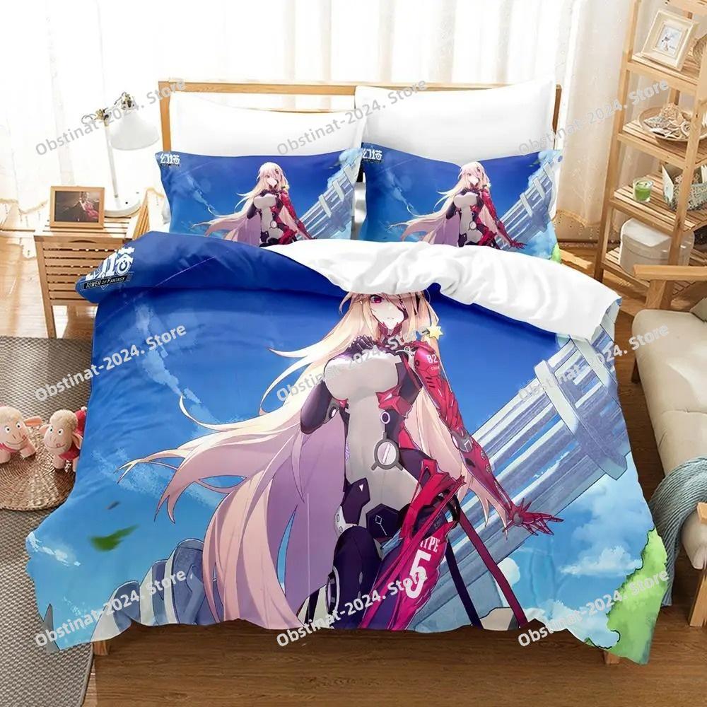 Tower of Fantasy Bedding Set Single Twin Full Queen King Size Bed Set Adult Kid Bedroom Duvetcover Sets 3D Anime Bed Sheet