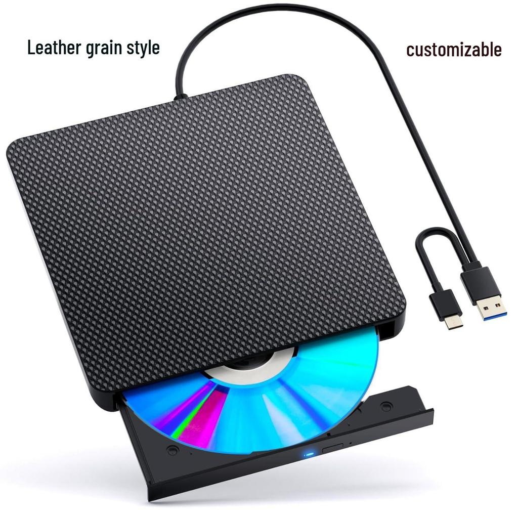 Portable Leather Texture USB Blu-ray & DVD Burner with Optional Combo Function Optical Drive