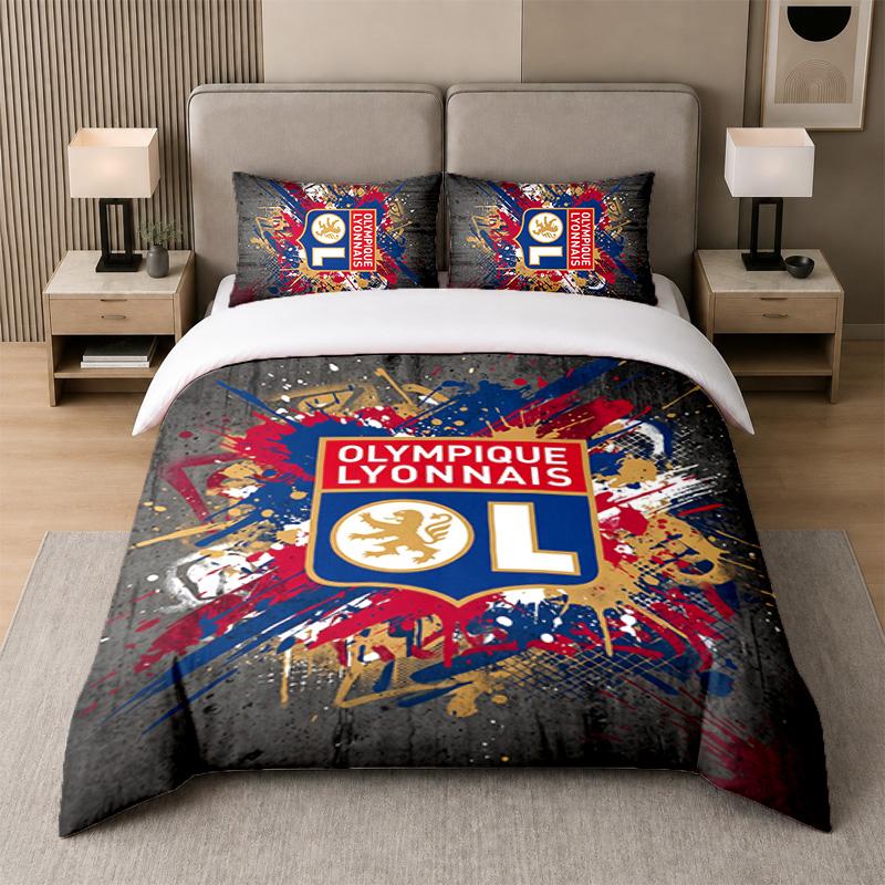 3Pcs Bedding SetLyon FC Soft Bed Sheet and Two Pillowcases Home Bedroom Decor