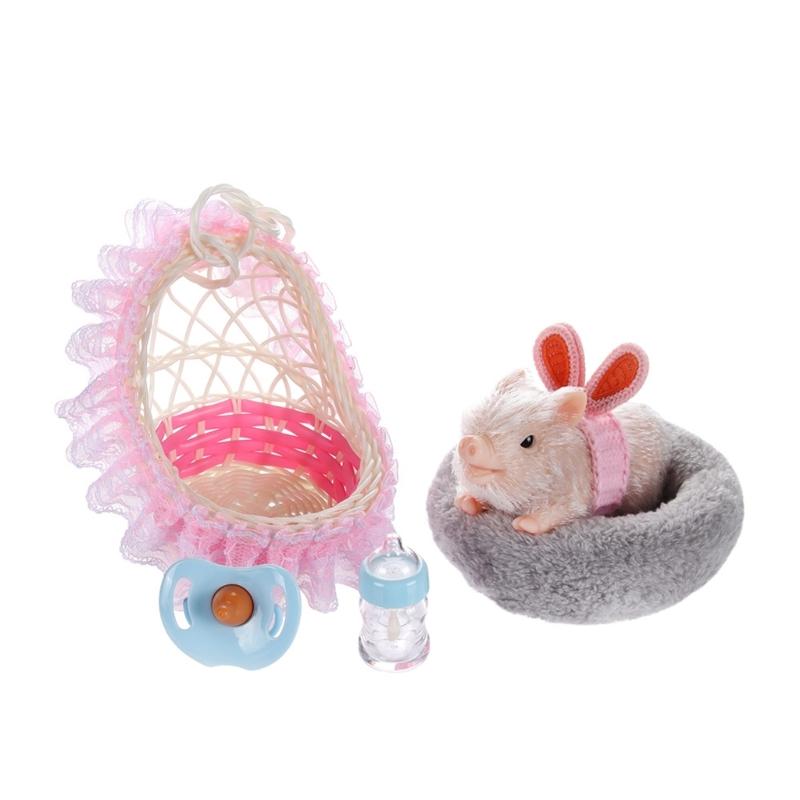 Миниатюрная кукла-поросенок Reborns, фигурка, 5 шт., Сенсорная фигурка животного, кукла, игрушка для ухода за детьми, для игры в помещении и на улице, ролевые игры