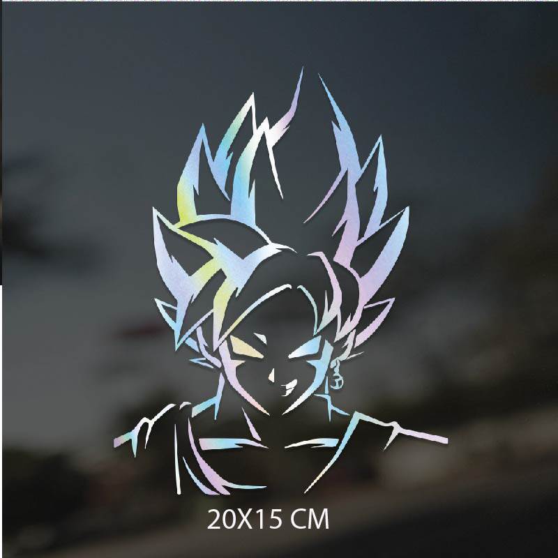 Светоотражающая наклейка Dragon Ball Goku Vegeta Наклейка для модификации кузова автомобиля Наклейка на переднее ветровое стекло мотоцикла