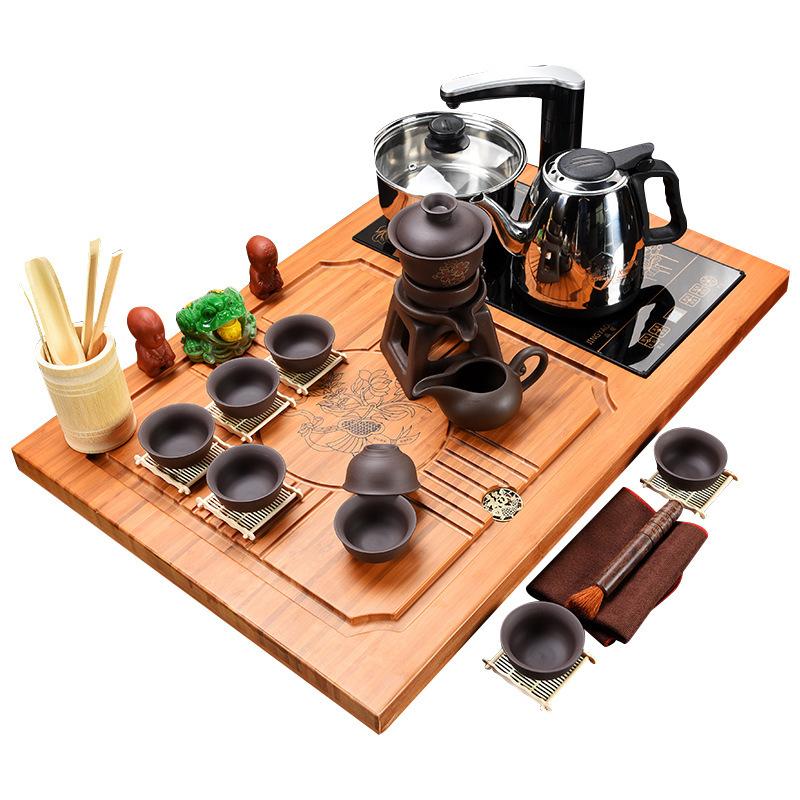 Чайный сервиз кунг-фу, чайник, высококачественный китайский однотонный чайный поднос, бытовая чайная доска, чахай/чайный столик, все товары