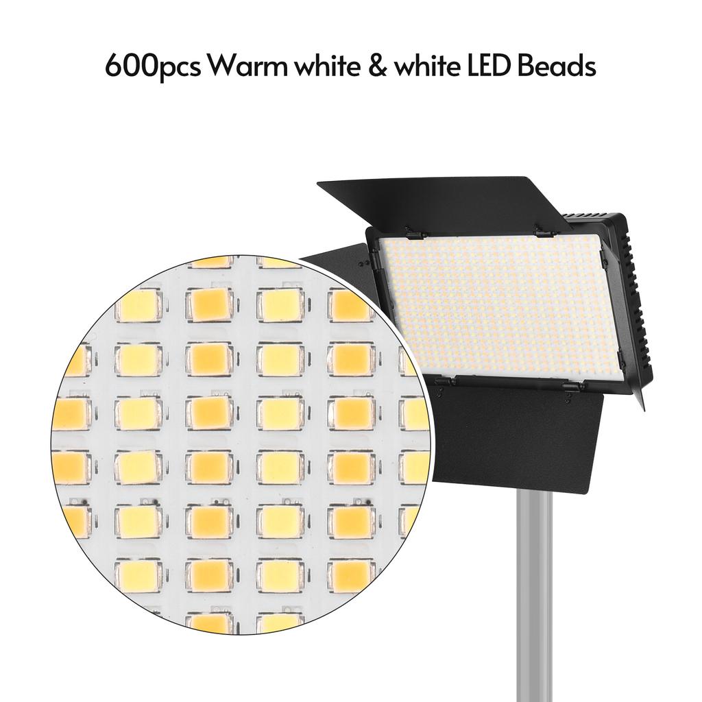 Andoer LED-600 LED Video Light Professional Photography Light Panel 480PCS Bright Light Beads