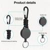 2Pcs Key Chains With Carabiner 60cm Extendable Steel Wire Multifunctional Extendible ID Holder Outdoor Anti-lost Retractable Keychain
