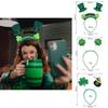 5pcs Green Clover Hair Band Elf Hat Accessories For St. Patrick's Day