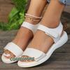 2024 New Summer Sandals Women Shoes New Sole Durable Ladies Outdoor Roman Beach Slippers Platform Sandals White Large Size 42 43