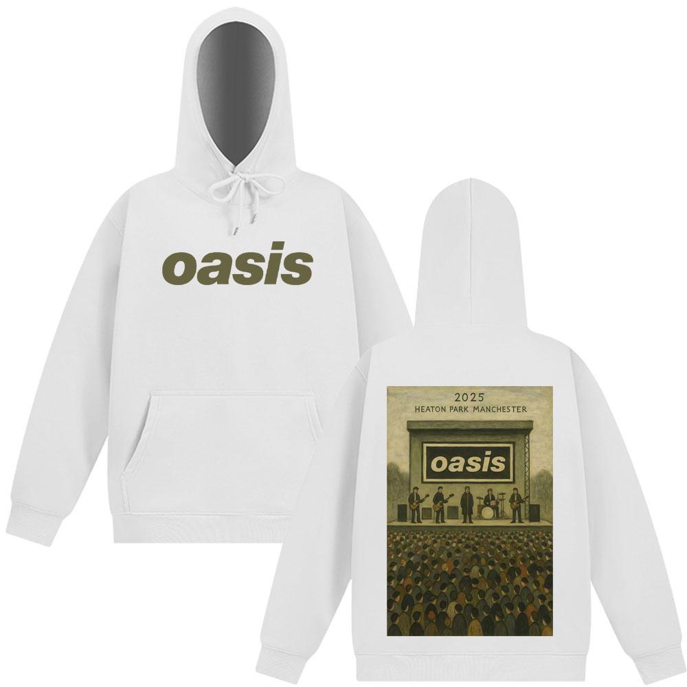 Oasis At Heaton Park Винтажные графические худи Мужские Женские Спортивная одежда Зимние Оверсайз Флис Харадзюку Повседневный Пуловер