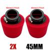 2PCS 35/38-40/42/45/48mm Bent Neck Foam Air Filter Sponge Cleaner Clamp-on Moped Scooter For 110/125/150/250cc Dirt Pit Bike