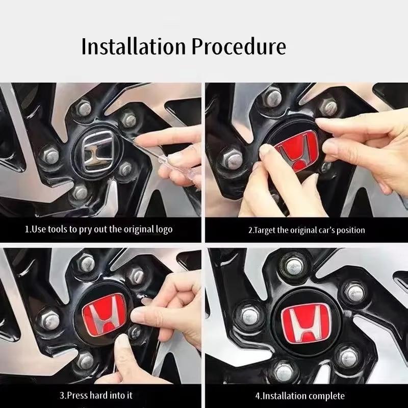 58/69mm Car Hub Cover Rim Center Caps Accessories For Honda Civic Fit Jazz Accord Pilot CRV Odyssey Passport City Shuttle HRV