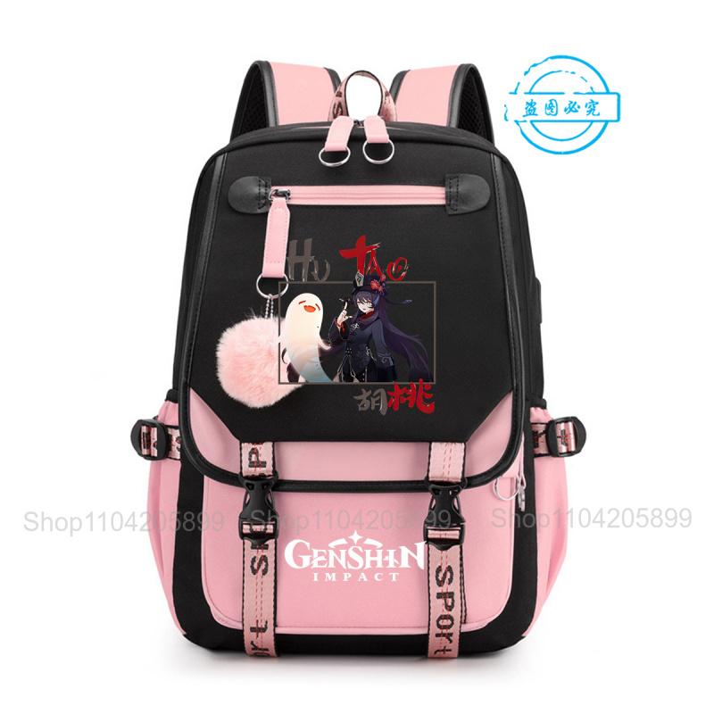 Рюкзак Genshin Impact Аниме Mochila Большая Вместимость Школьная Сумка Студенческий Рюкзак Для Девочек Мальчиков Повседневная Школьная Сумка Kawaii Подарок