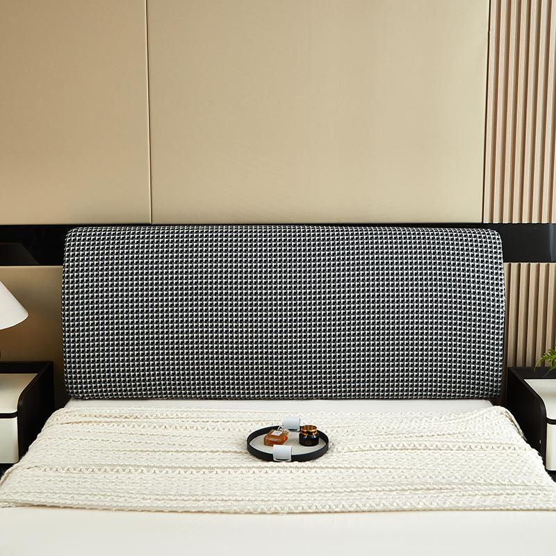 Bedhead Cover All Inclusive Cover Small Grid Elastic Bedside Backrest Protection Headboard Dust Cover Bedroom Decoration 5 Sizes