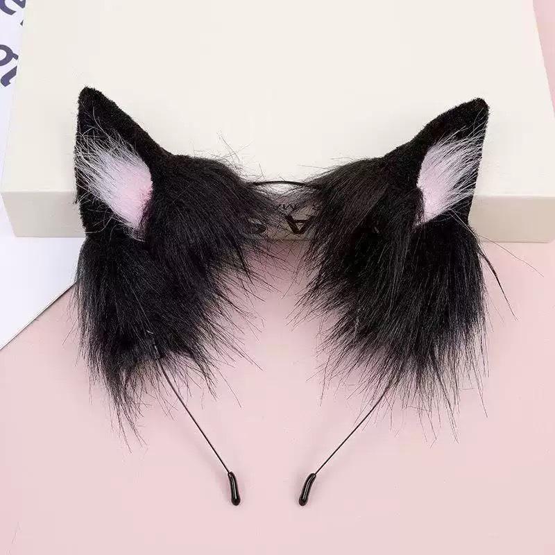 Ушки кошки Нэкомими Кошка Косплей 3D Плюшевая Ободок Лолита