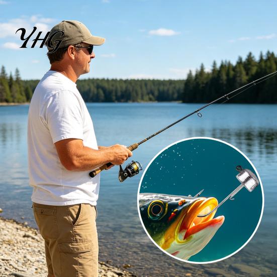 Small Fishing Tackle 50Pcs Metal Hooks Set, 3.5/5/7/10/14g Jig Head Hook, Heavy Fish Set Duty Hook with Barbs for Freshwater Saltwater Accessories