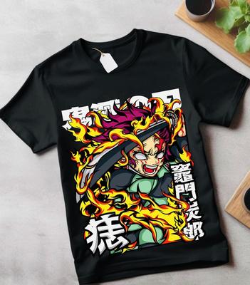 Футболка Танджиро Убийца Демонов Kimetsu No Yaiba Хоррор Аниме Рубашка Незуко подарок