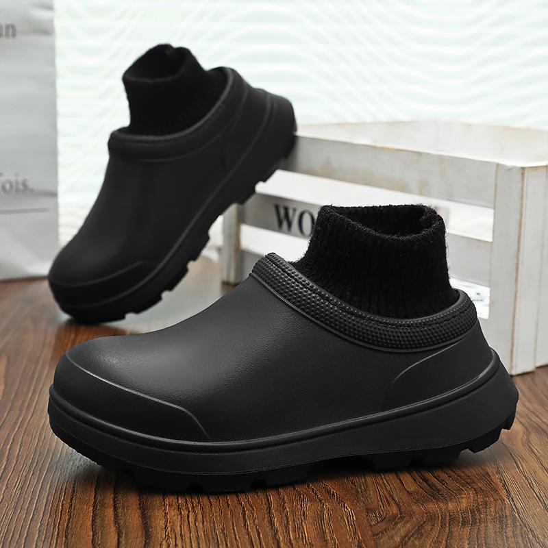 Winter Cotton Slippers Non-Slip Thick Sole Cotton Shoes Home Slippers EVA Slippers for Men Indoor Women's Casual Flat Shoes Cotton Slippers