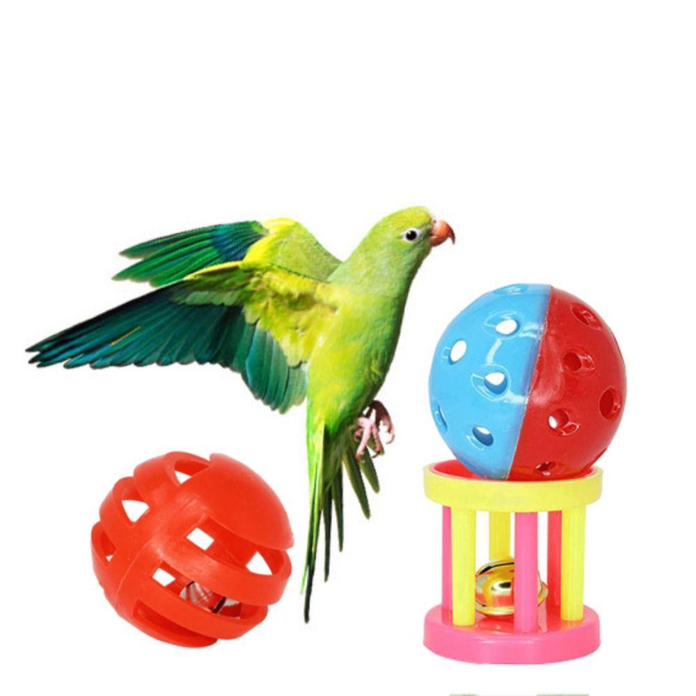 Resistant Sound Interactive Hollow Bird Foot Toy Pet Ball Toy Rolling Bell Ball Parrot Chewing Toy