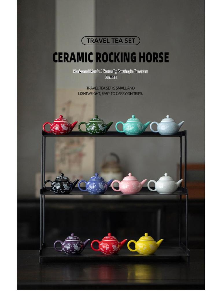 Красный керамический чайник Сиши - Элегантный китайский стиль для женщин, на одну порцию, с цветной глазурью